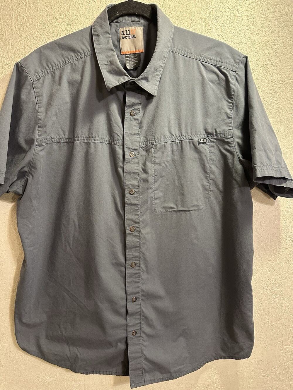5.11 Tactical Men’s L Gray Short Sleeve Button Front Performance Shirt Outdoors